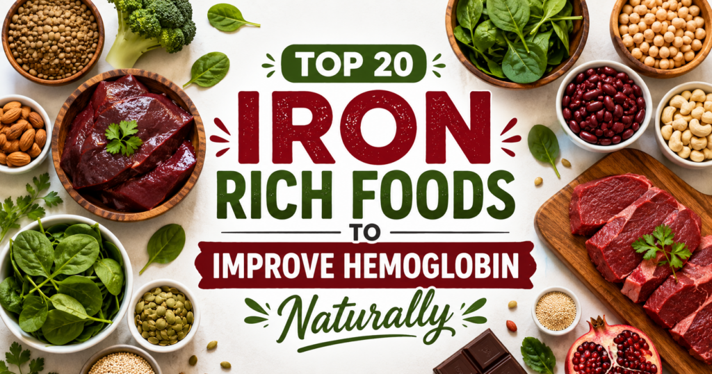 Top 20 Iron Rich Foods to Improve Hemoglobin Naturally